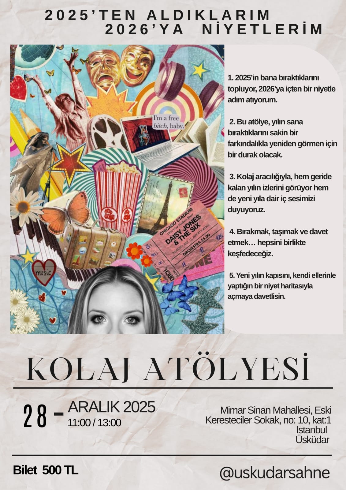 2025' ten aldıklarım 2026' ya niyetlerim Kolaj Atölyesi