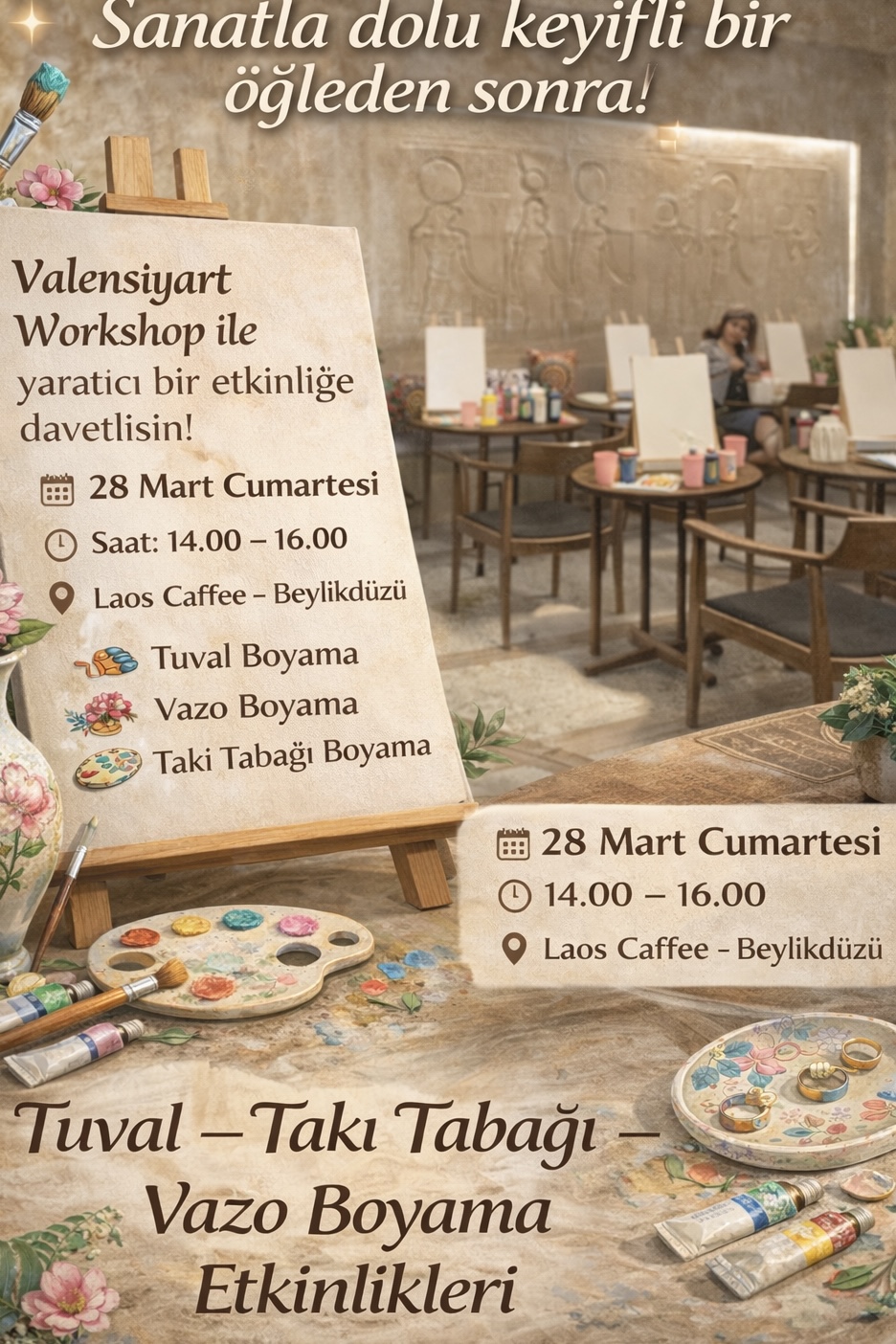 Tuval & Seramik Vazo & Takı Tabağı Boyama