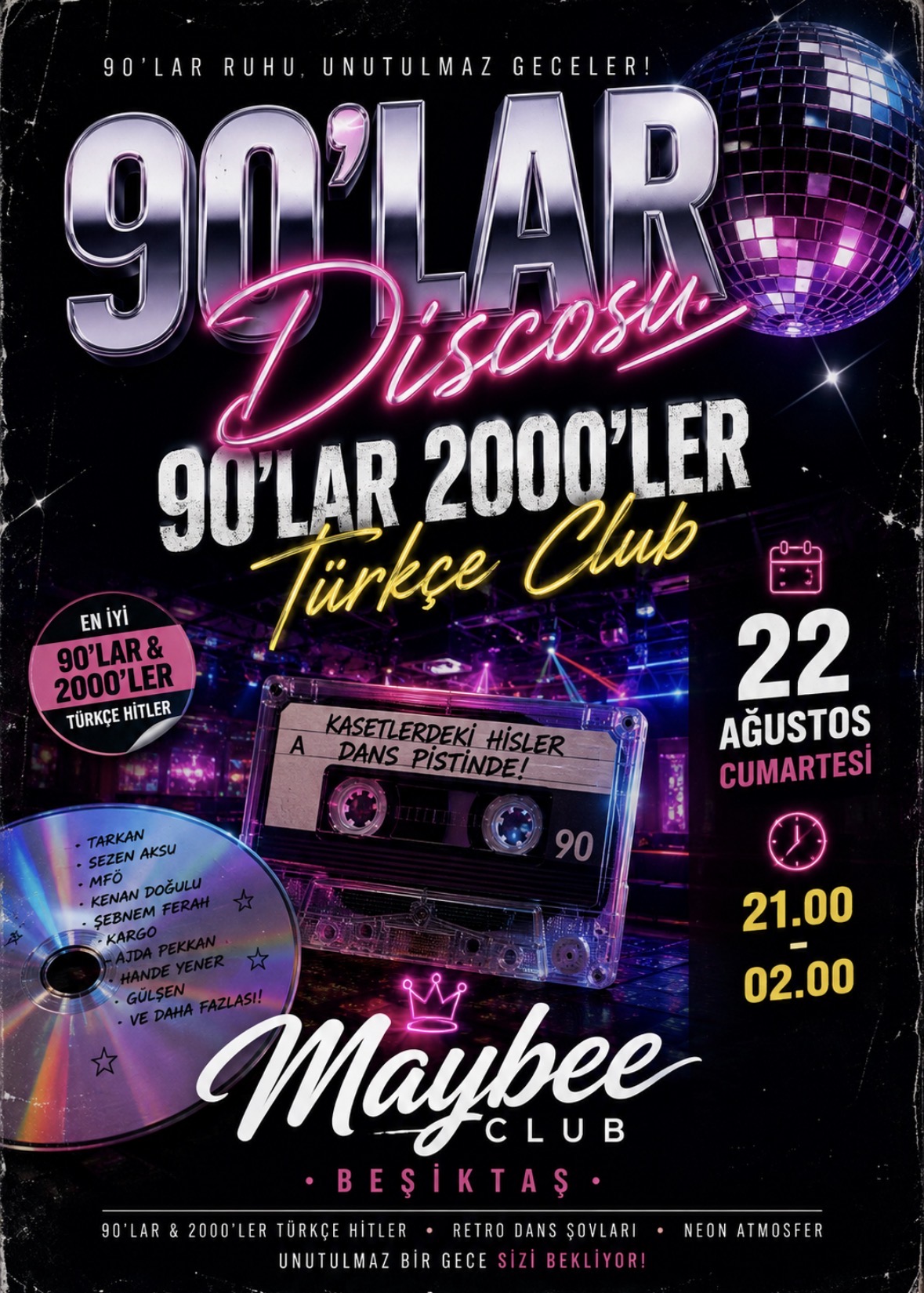 90’Lar Discosu 90’Lar 2000’Ler Türkçe Pop DJ Baran Performance