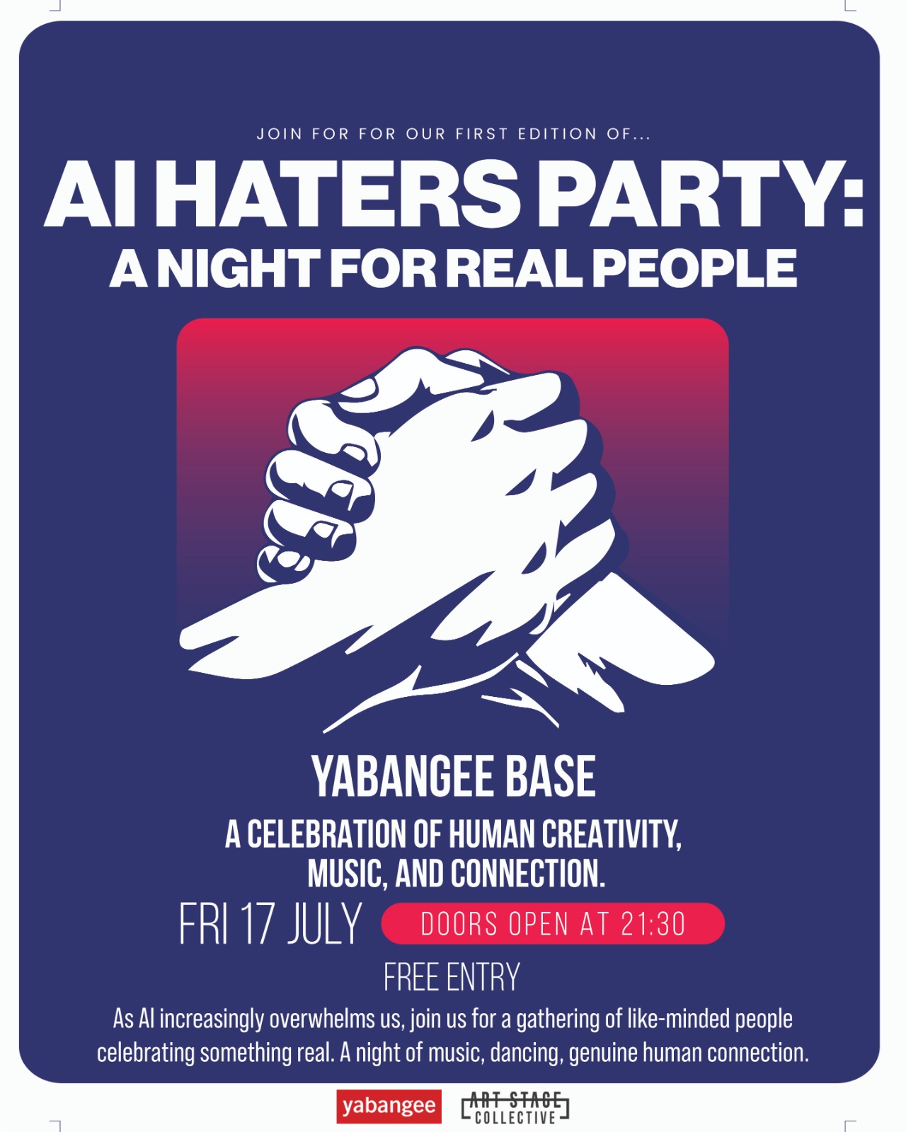 AI Haters Party: A Night for Real People