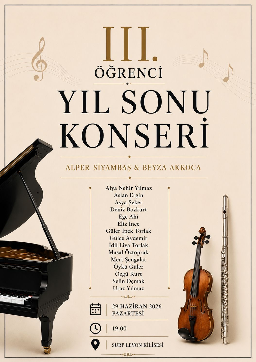Alper Siyambaş & Beyza Akkoca Öğrencileri III. Yıl Sonu Konseri