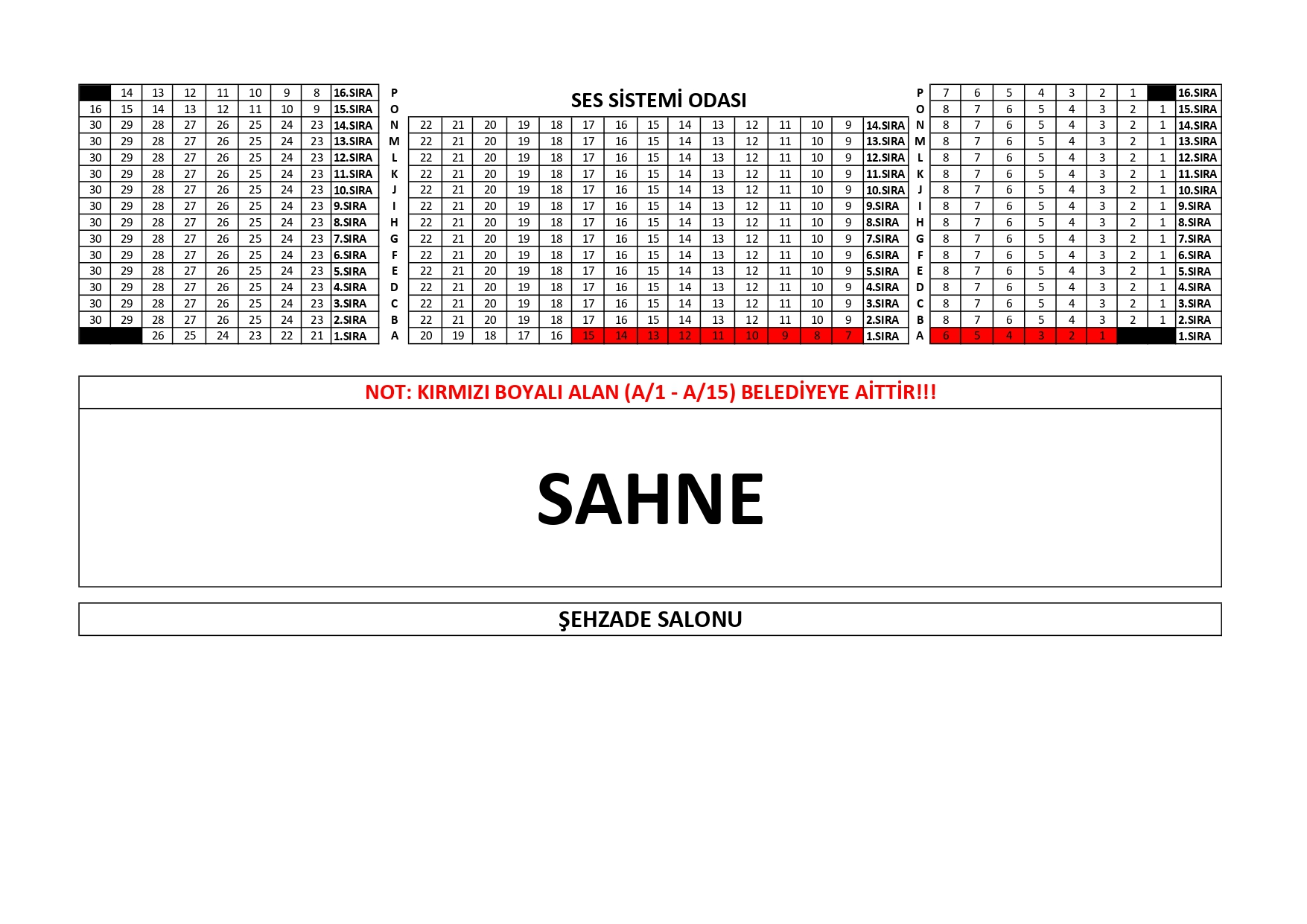 Amasya Ali Rıza Tanyeli Stand-up Oturma Planı