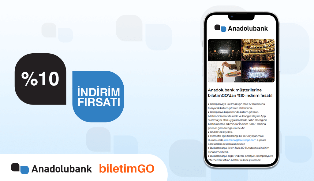 Anadolubank Müşterilerine Özel İndirim