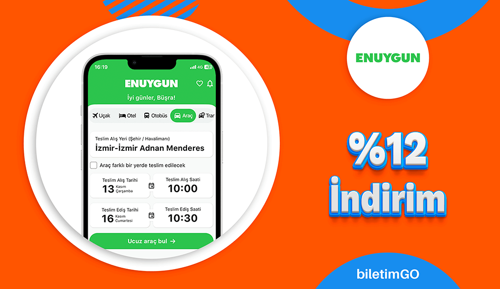 Araç Kiralamada %12 İndirim