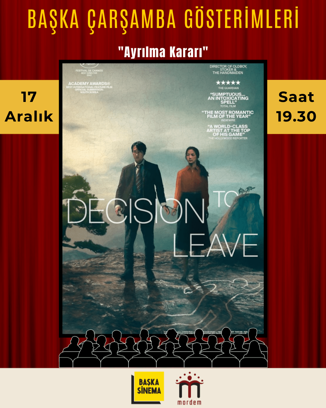 ''Ayrılma Kararı'' Başka Çarşamba Gösterimi