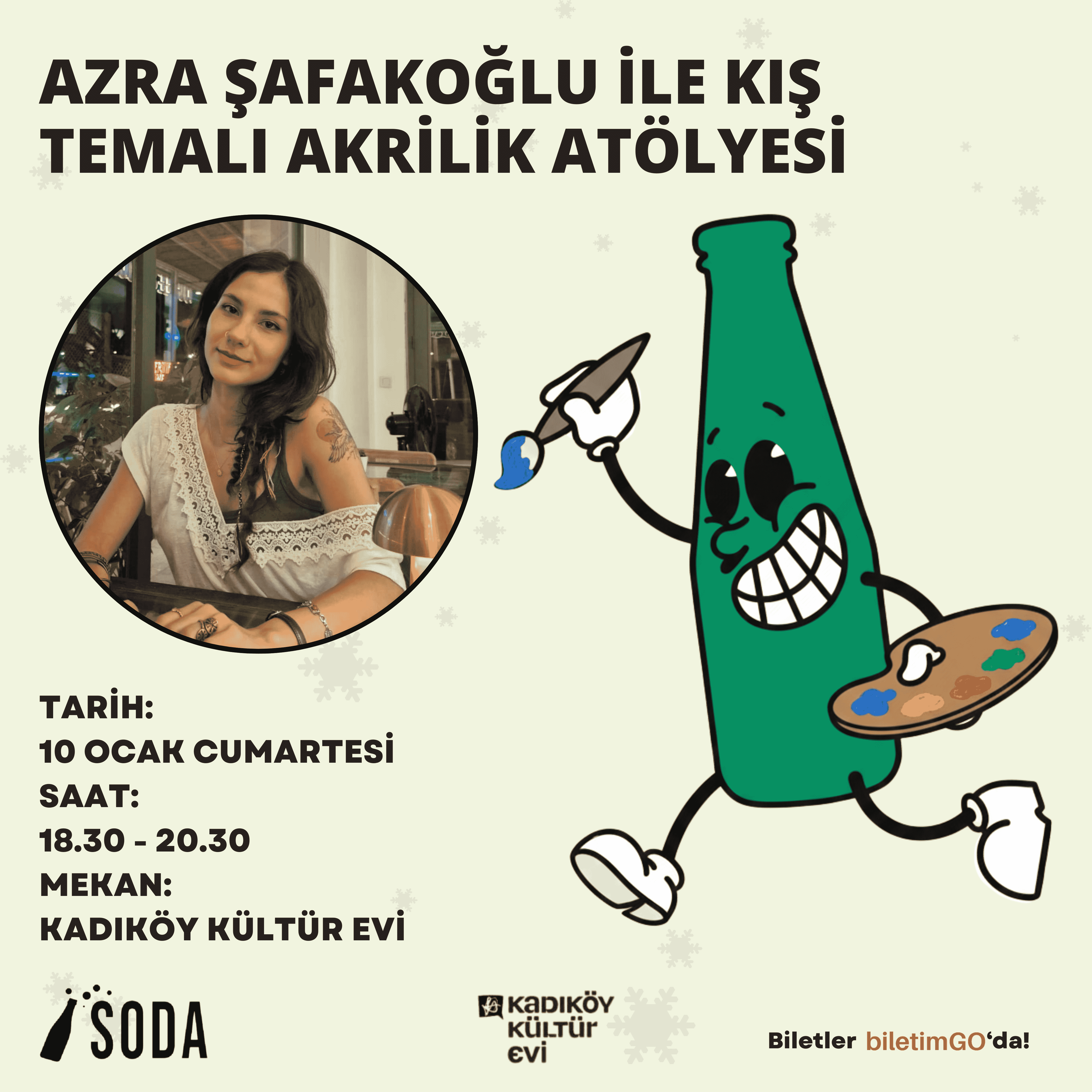 AZRA ŞAFAKOĞLU İLE KIŞ TEMALI AKRİLİK ATÖLYESİ