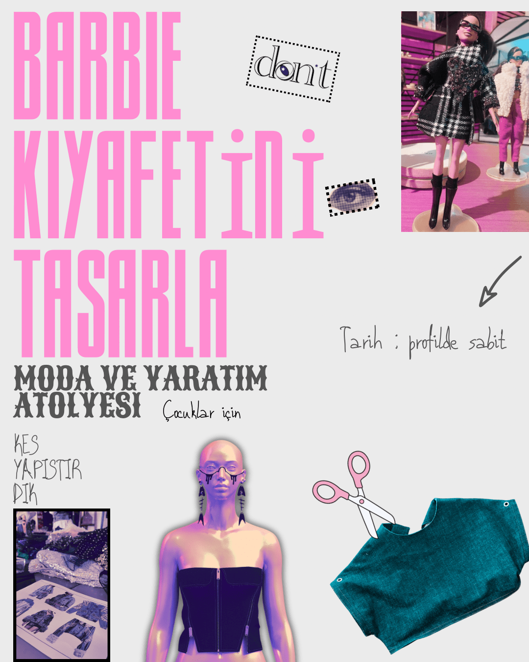 Barbie Kıyafetini Tasarla Moda ve Yaratım Atölyesi (Çocuklar için)