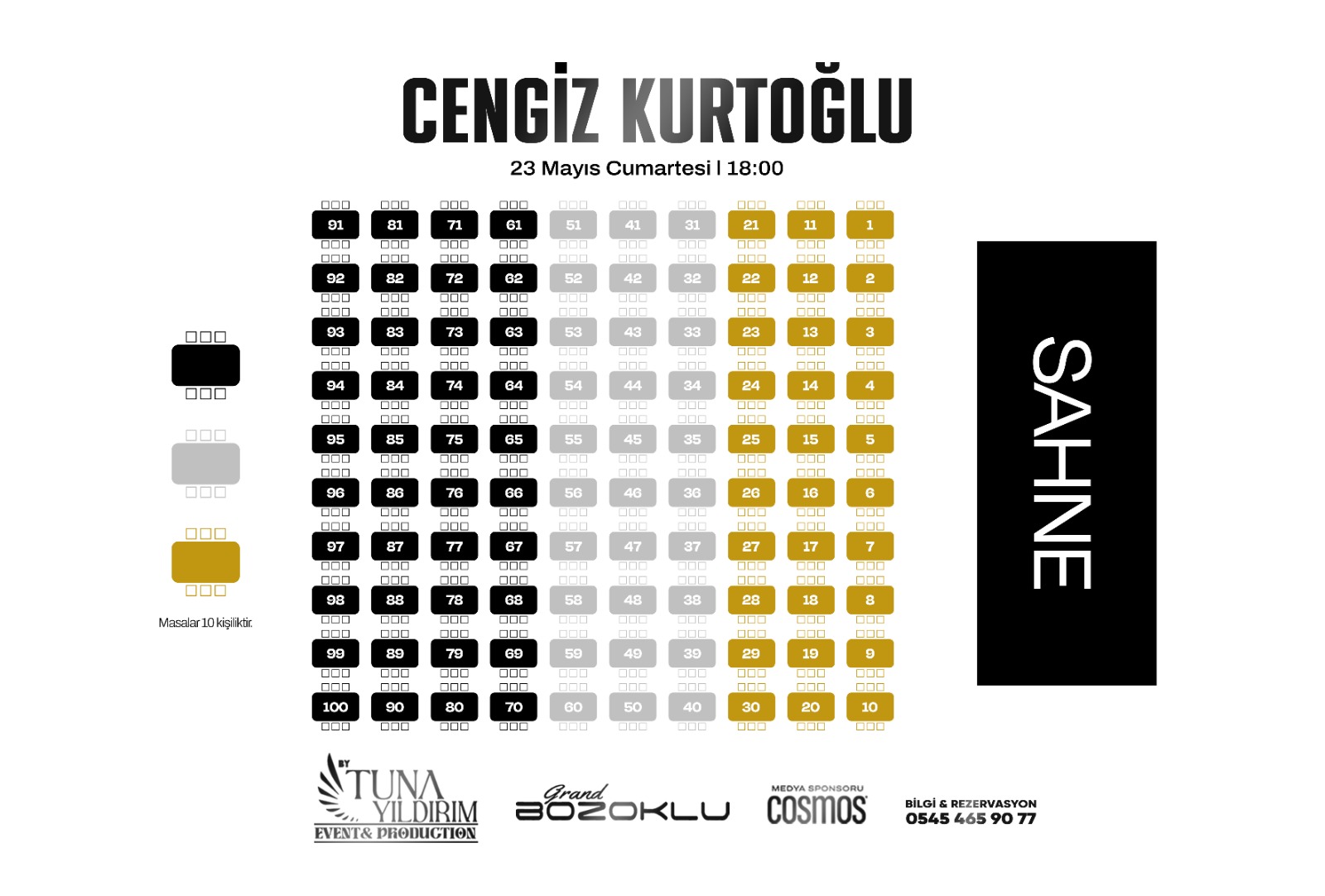 Cengiz Kurtoğlu Aksaray Konseri Oturma Planı