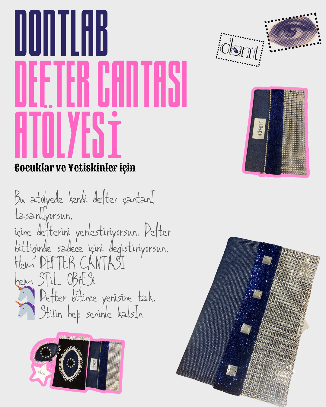 Defter / Kitap Çantası Atölyesi Uygulamalı Kişisel Tasarım Deneyimi