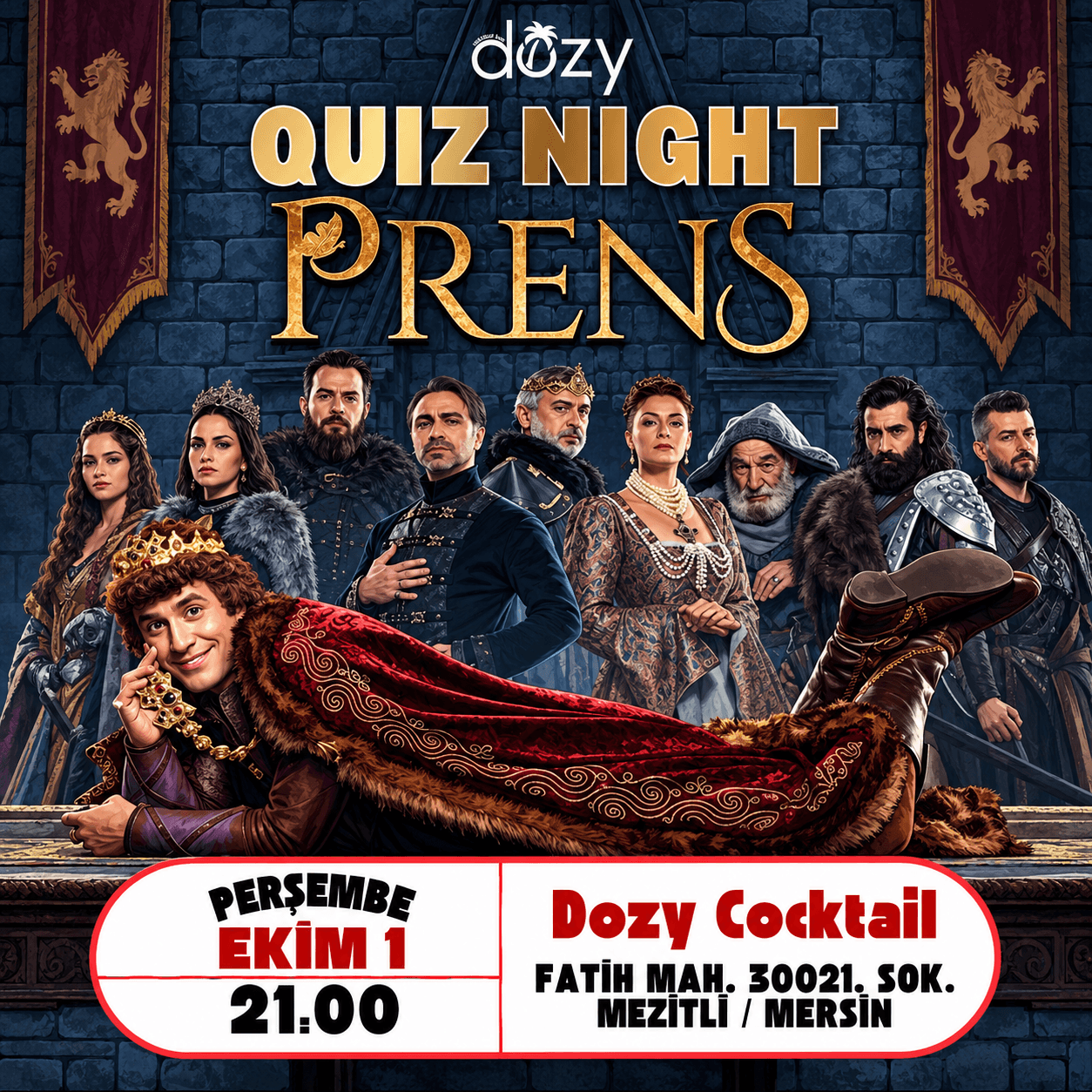 Dozy Cocktail Prens Quiz Night etkinlik afişi
