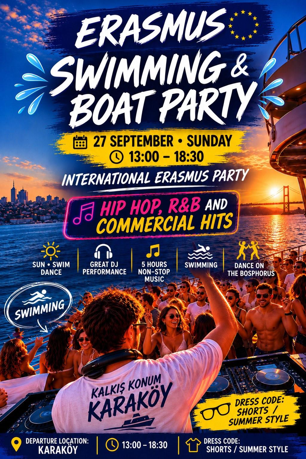 ERASMUS SWIMMING & BOAT PARTY