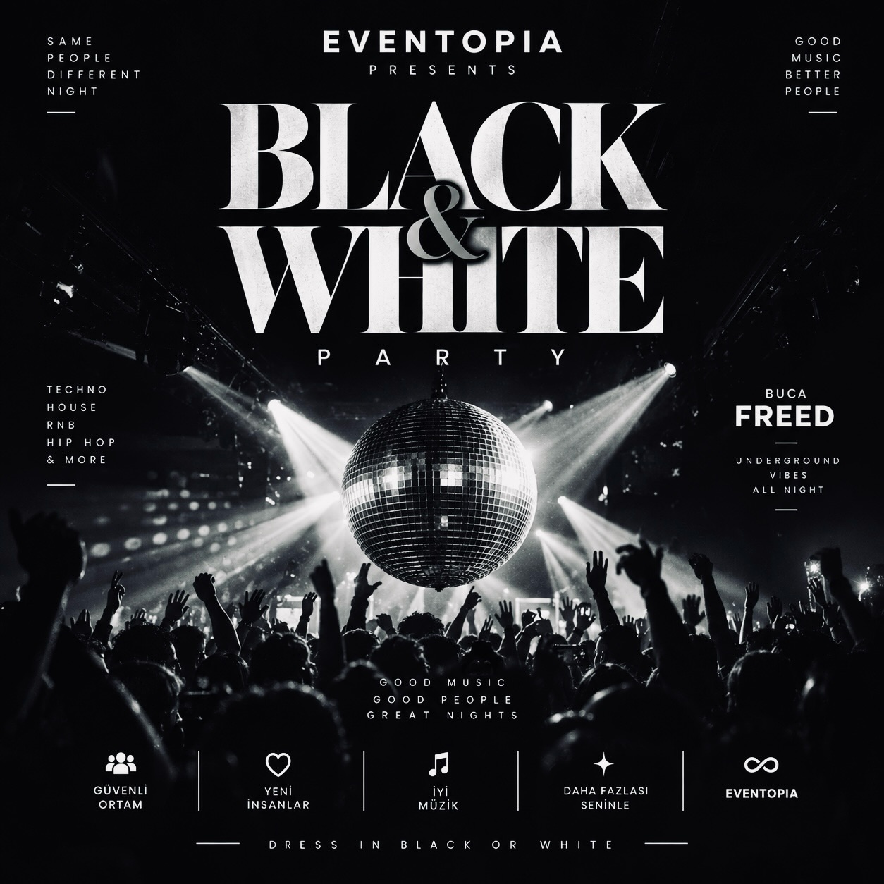 Eventopia Black & White Party Buca Freed