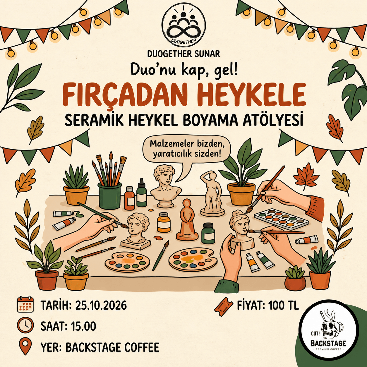 Fırçadan Heykele Seramik Boyama