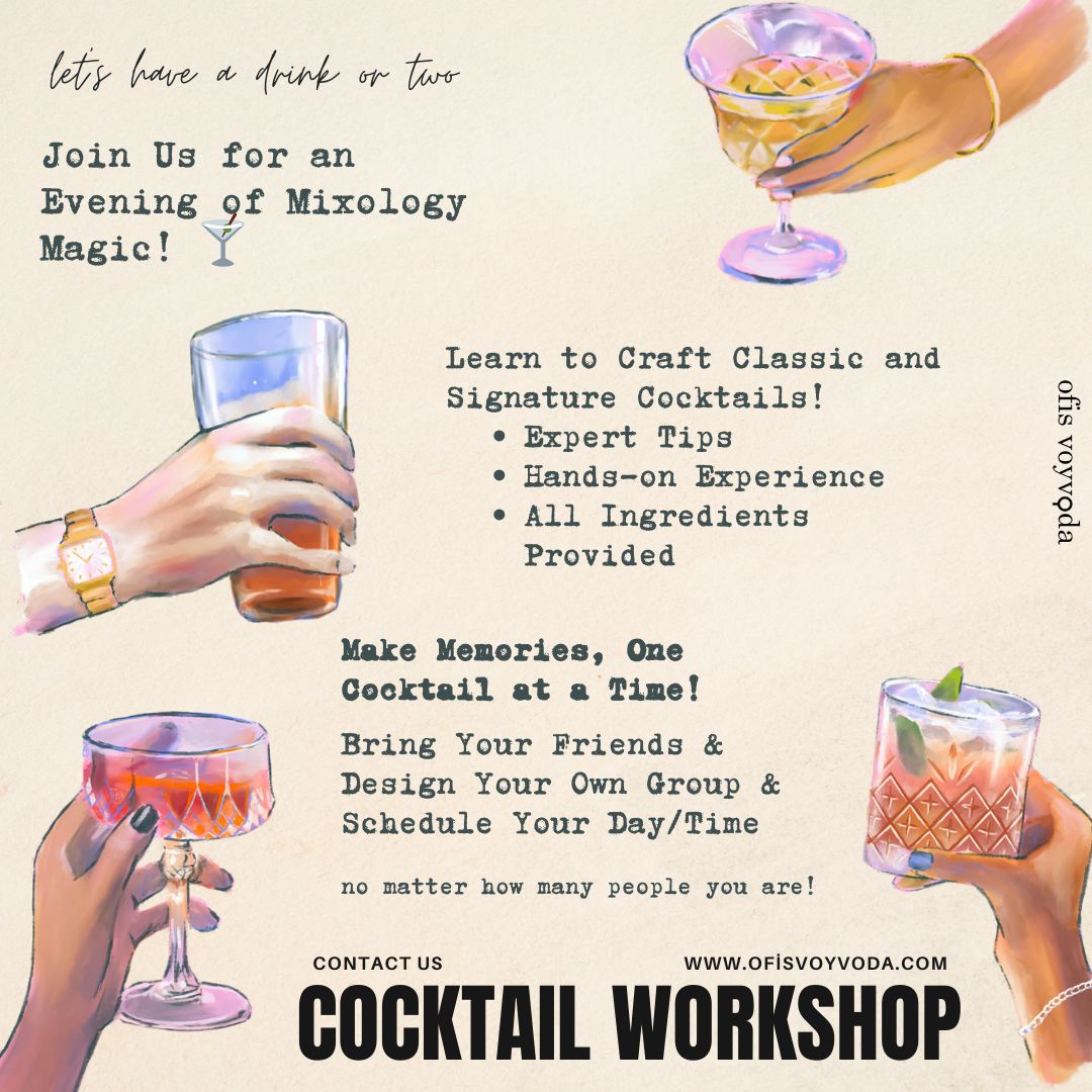 GALATA'da Kokteyl Atölyesi - Cocktail Workshop (3 Kokteyl)- Grup Bileti