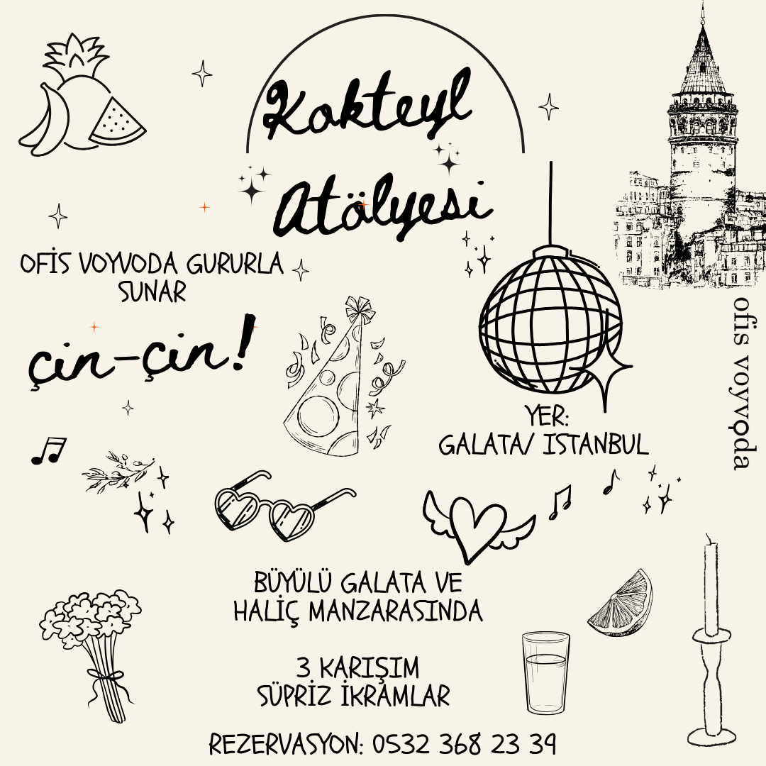 GALATA'da Kokteyl Atölyesi - Cocktail Workshop (3 Kokteyl)- Grup Bileti