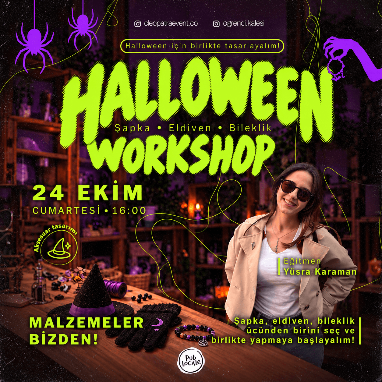 Halloween Şapka - Eldiven - Takı Workshop