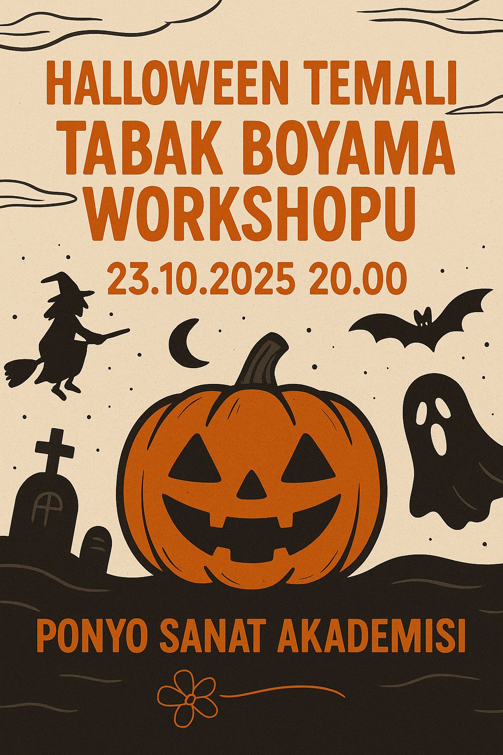 HALLOWEN TEMALI TABAK BOYAMA WORKSHOPU