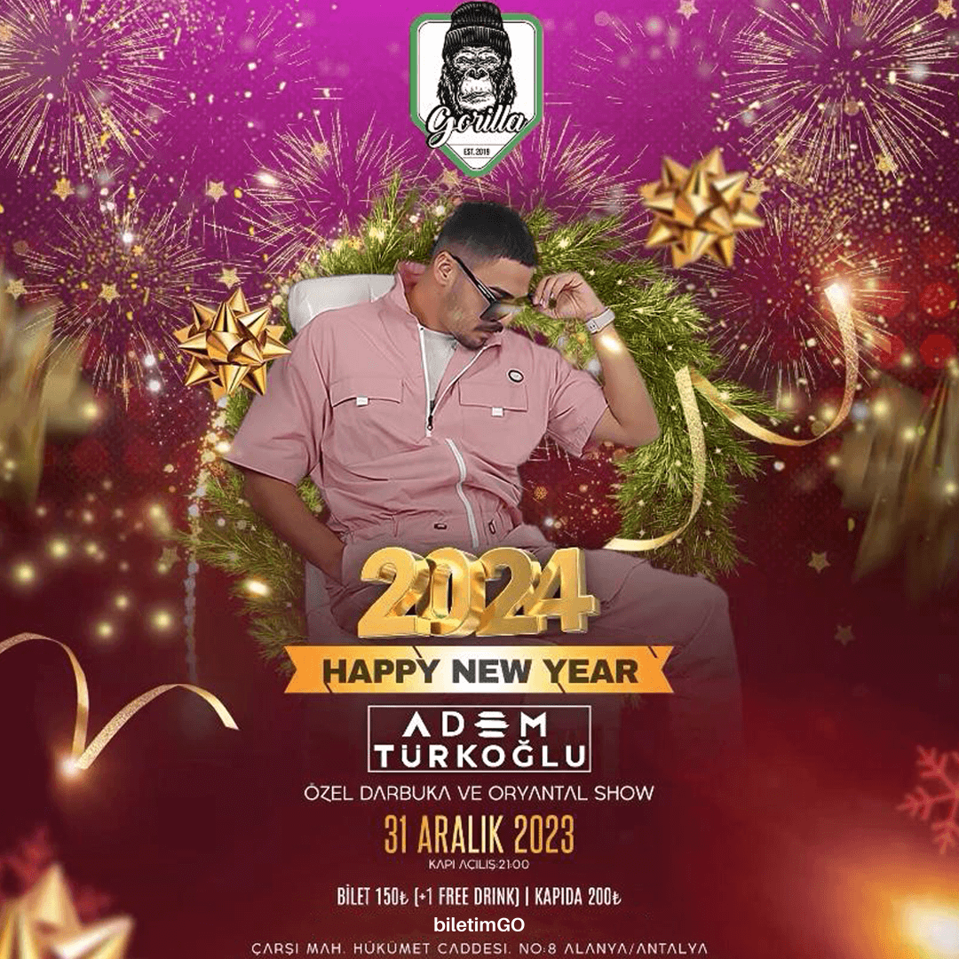 Happy New Year 2024 - Gorilla Pub Alanya