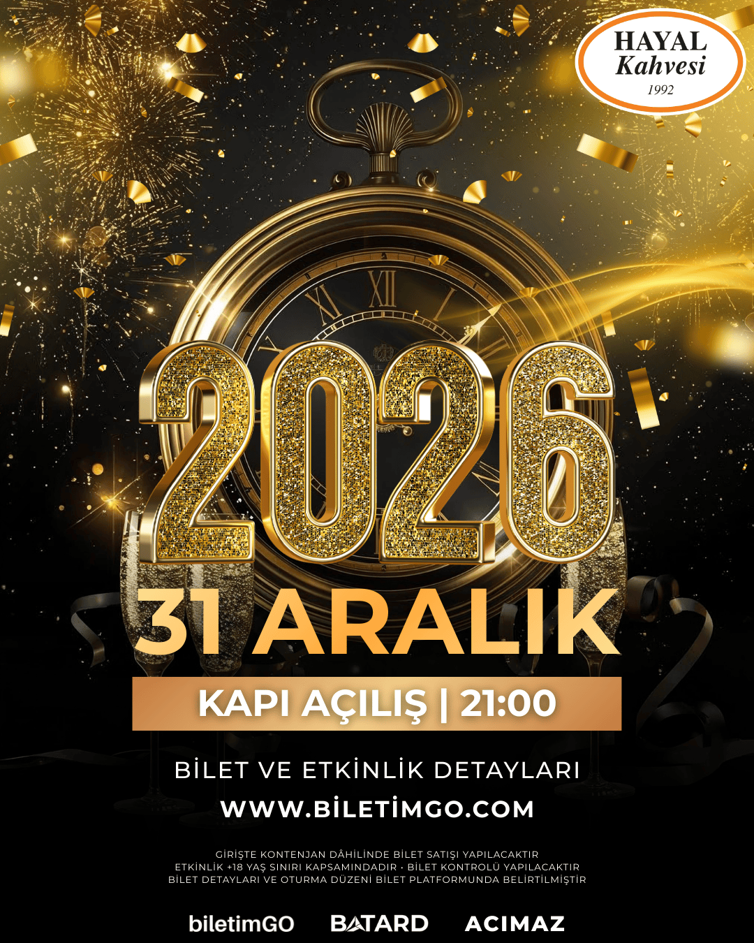Hayal Kahvesi Emaar Yılbaşı | 2026