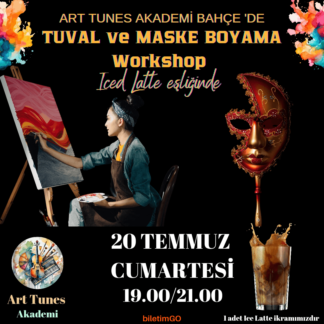 Iced Latte Eşliğinde Tuval ve Maske Boyama Workshop