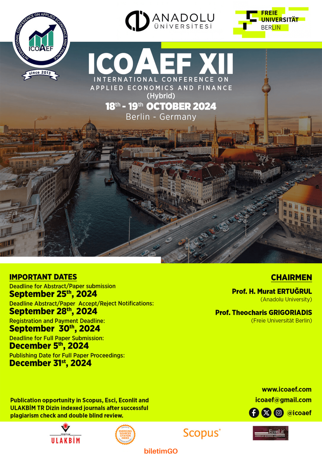 International Conference on Applied Economics and Finance ( ICOAEF XII )
