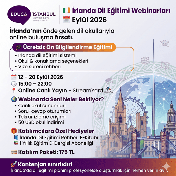 İrlanda’da Dil Eğitimi Webinarları Eylül 2026