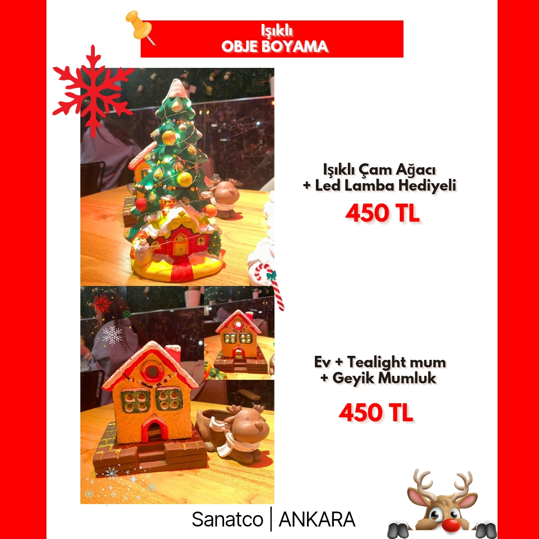 IŞIKLI AĞAÇ BOYAMA / EV+GEYİK BOYAMA WORKSHOP BAHÇELİEVLER 12 OCAK PAZAR