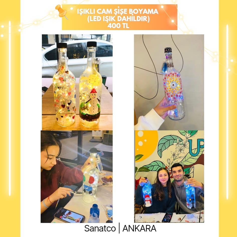 IŞIKLI CAM ŞİŞE BOYAMA WORKSHOP 9 MART PAZAR