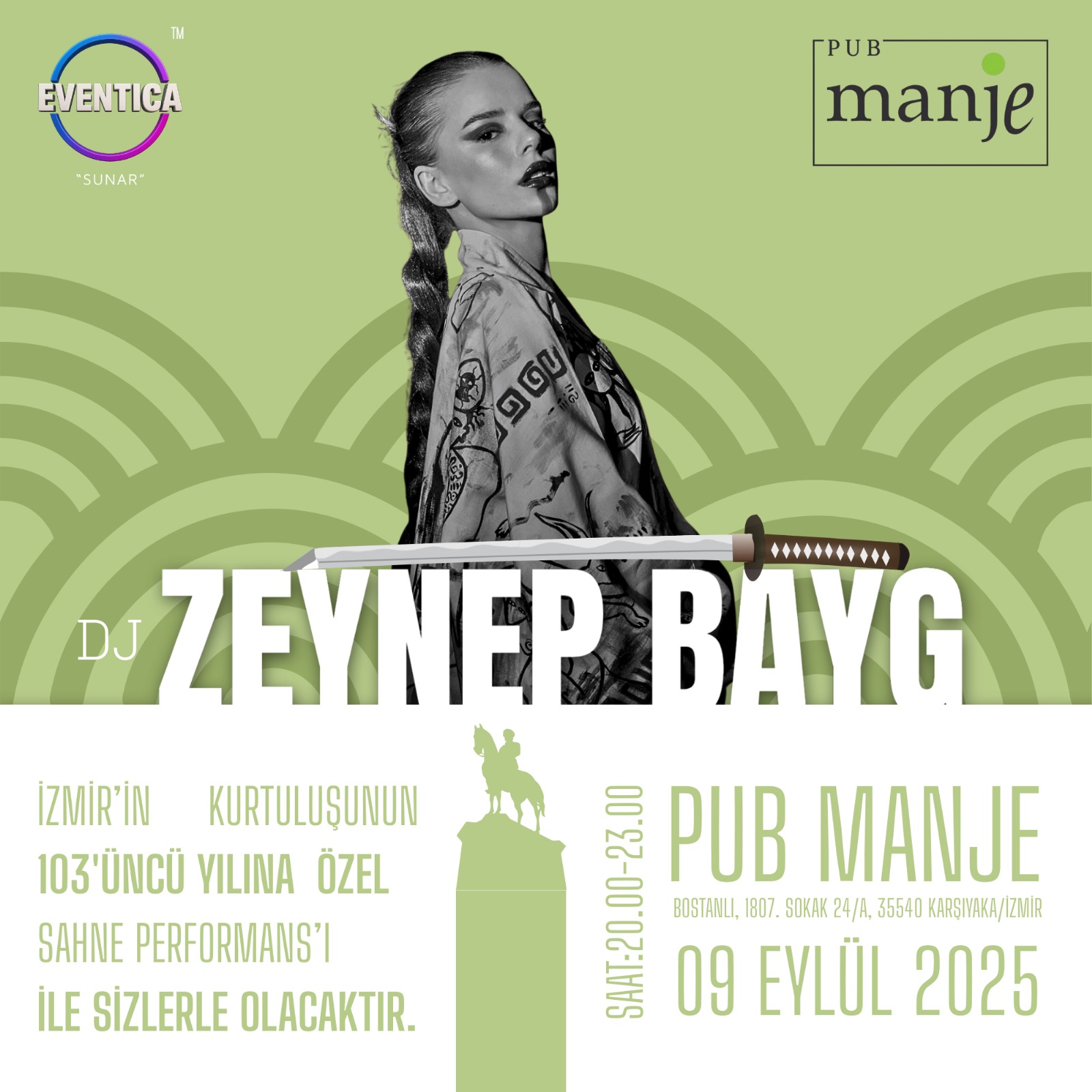 İzmir’in Kurtuluş Coşkusuna Özel: 9 Eylül’de Pubmanje’de DJ Zeynepbayg Performansı!