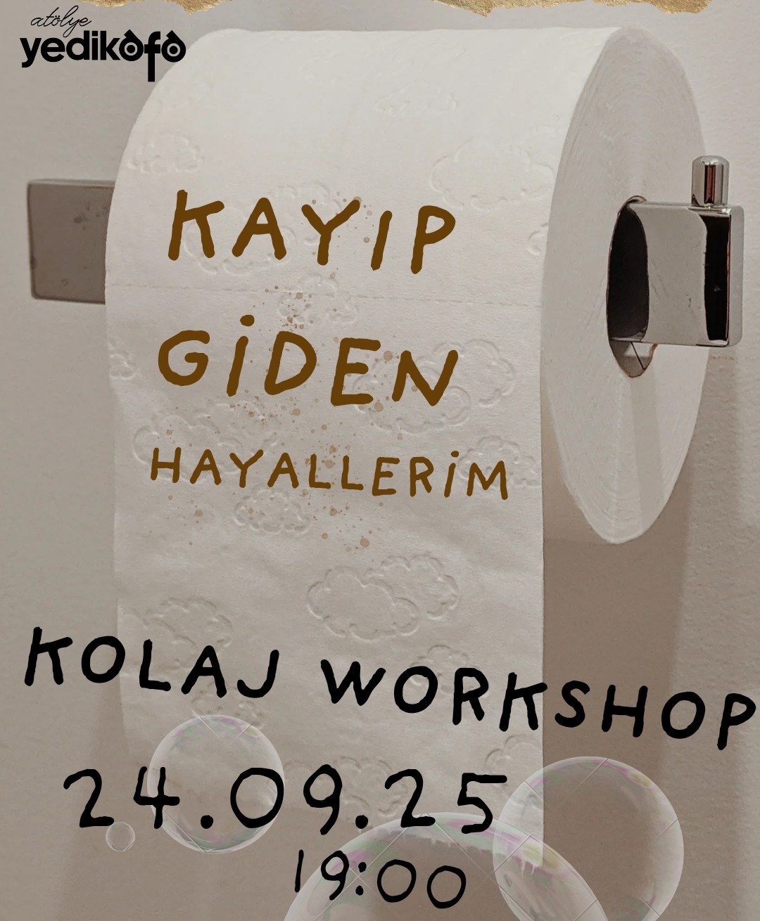 Kayıp giden hayallerim kolaj workshop
