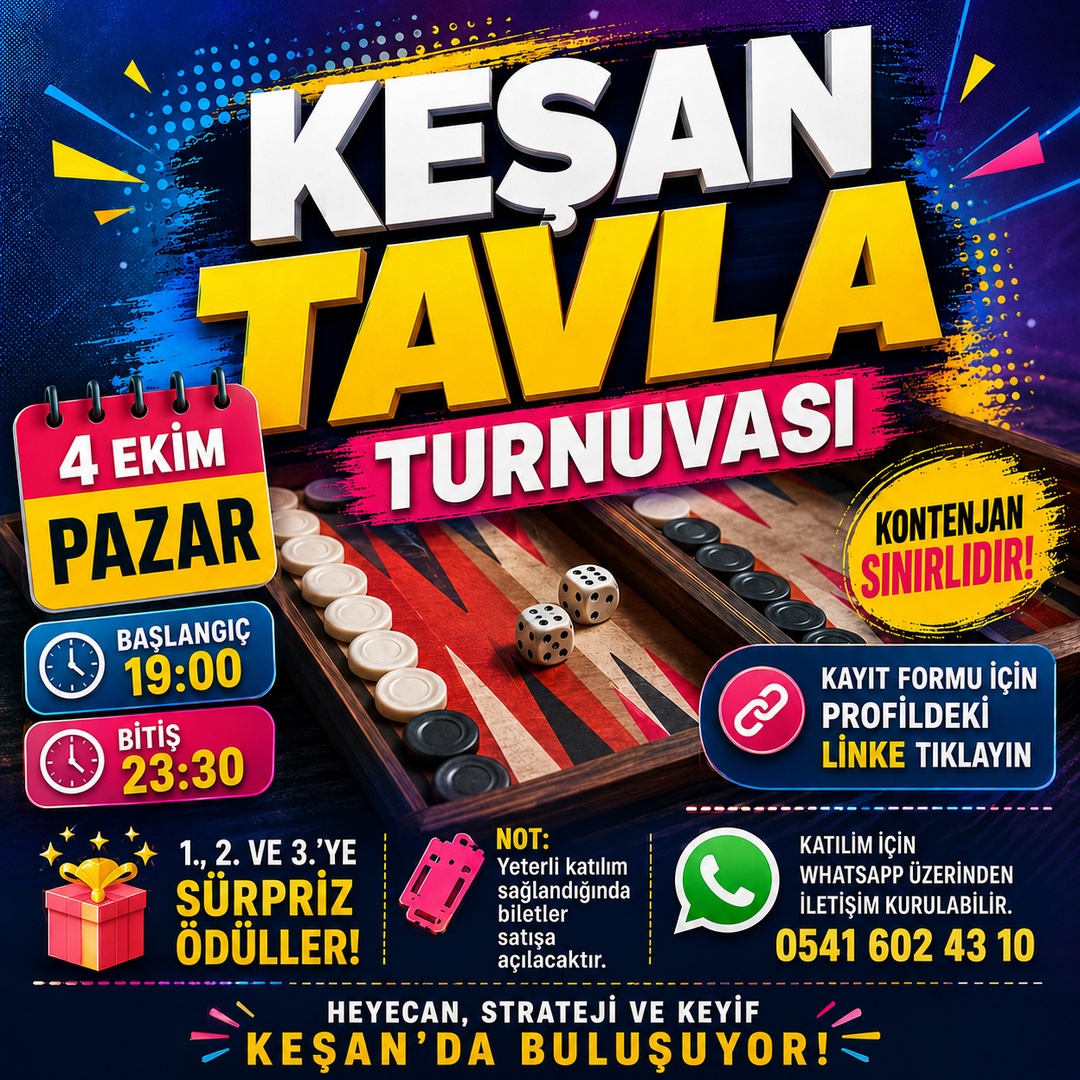 KEŞAN TAVLA TURNUVASI