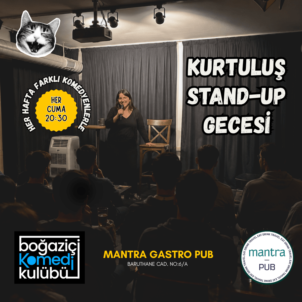 Kurtuluş Stand-up Gecesi – Boğaziçi Komedi Kulübü