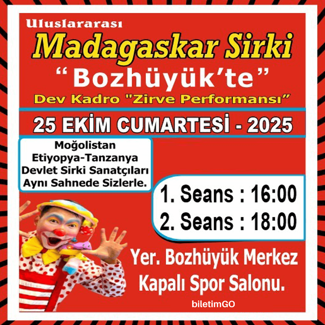 Madagaskar Sirki - Büyülü Dünya Turu - Bozüyük