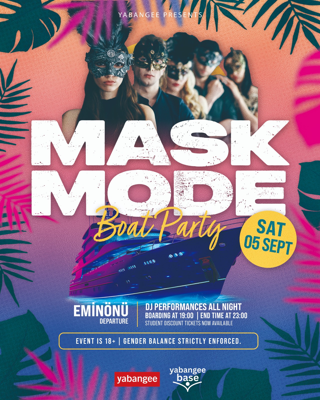 Mask Mode Boat Party