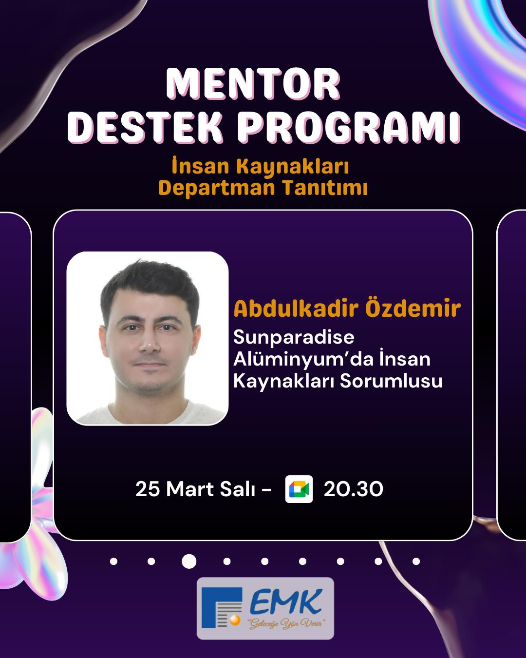 Mentor Destek Programı : Departman Tanıtımları