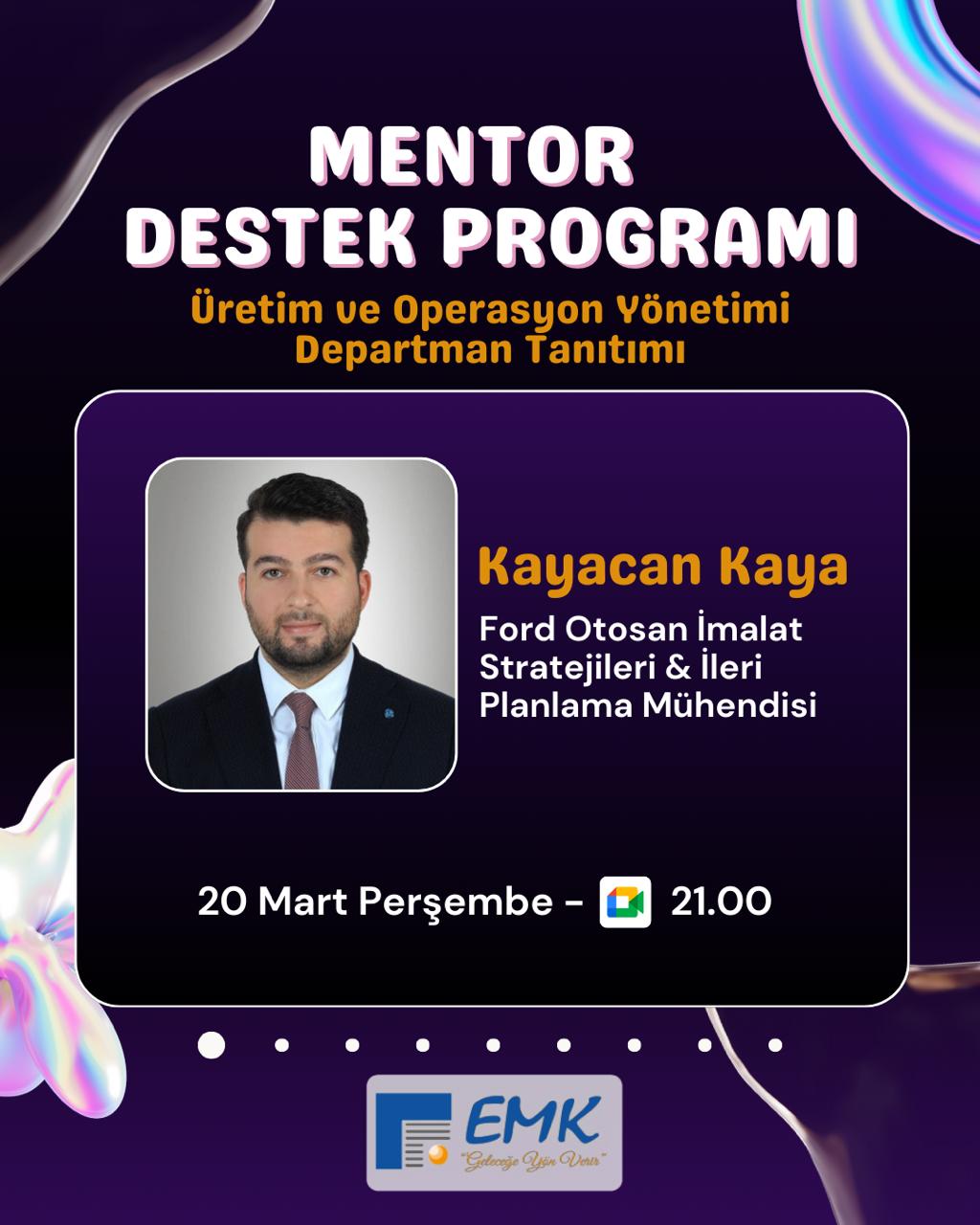 Mentor Destek Programı : Departman Tanıtımları