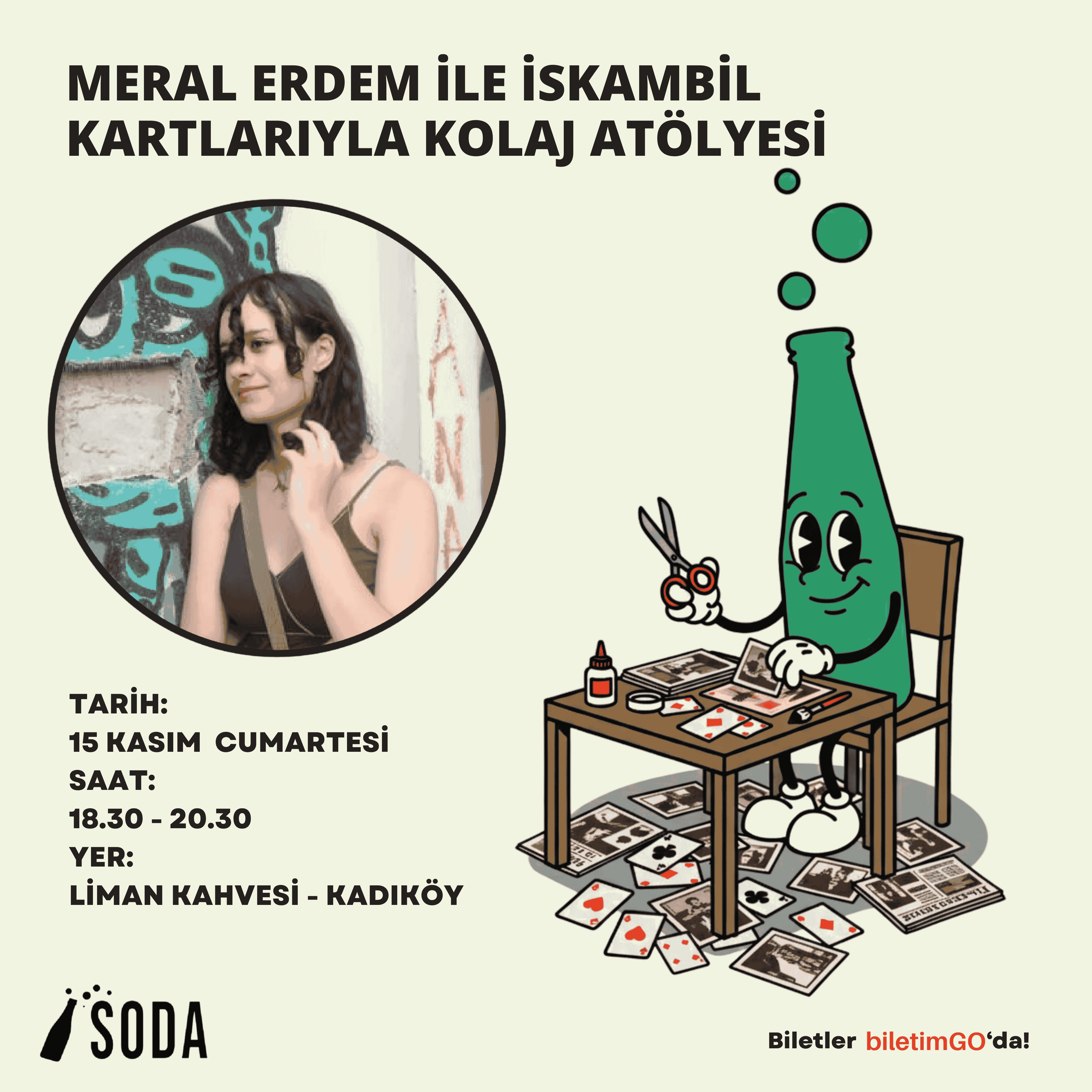 MERAL ERDEM İLE İSKAMBİL KARTLARIYLA KOLAJ ATÖLYESİ