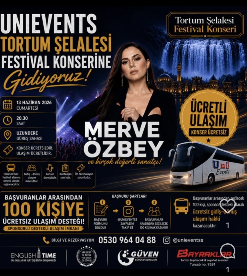 Merve Özbey ücretsiz konseri için ücretsiz servis formu