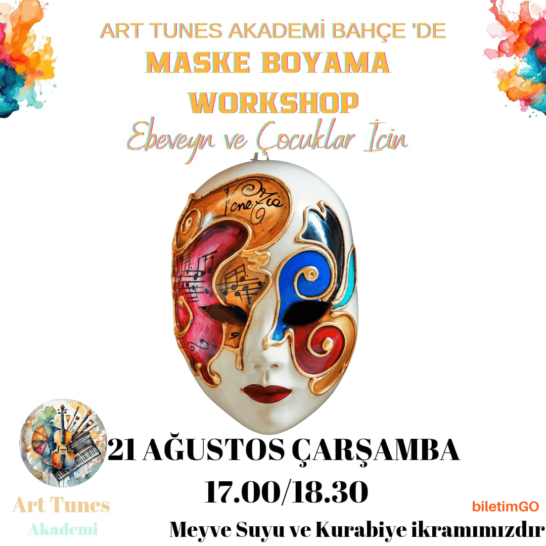 Meyve Suyu ve Kurabiye Eşliğinde Maske Boyama Workshop