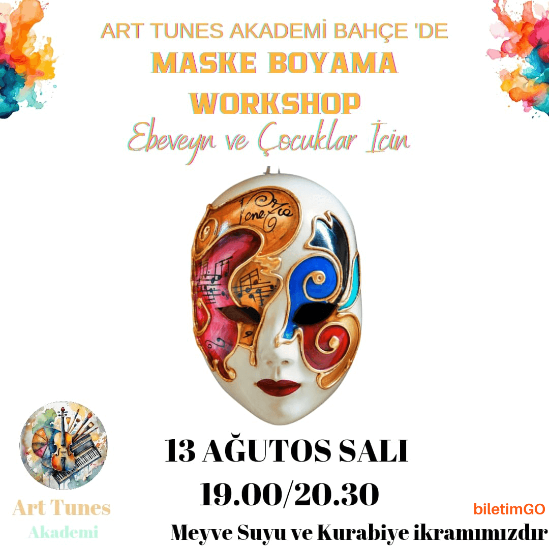 Meyve Suyu ve Kurabiye Eşliğinde Maske Boyama Workshop
