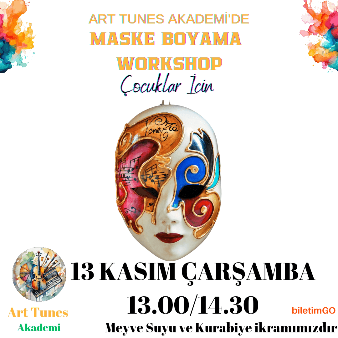 Meyve Suyu ve Kurabiye Eşliğinde Maske Boyama Workshop