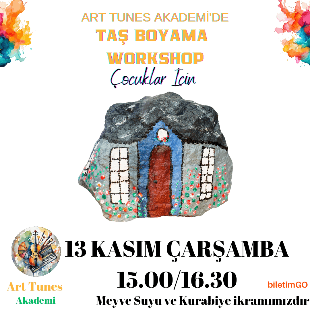 Meyve Suyu ve Kurabiye Eşliğinde Taş Boyama Workshop