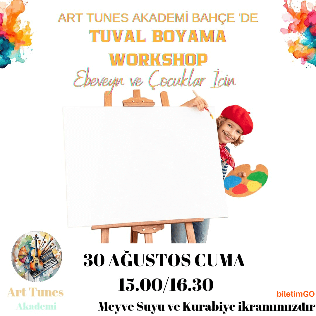 Meyve Suyu ve Kurabiye Eşliğinde Tuval Boyama Workshop
