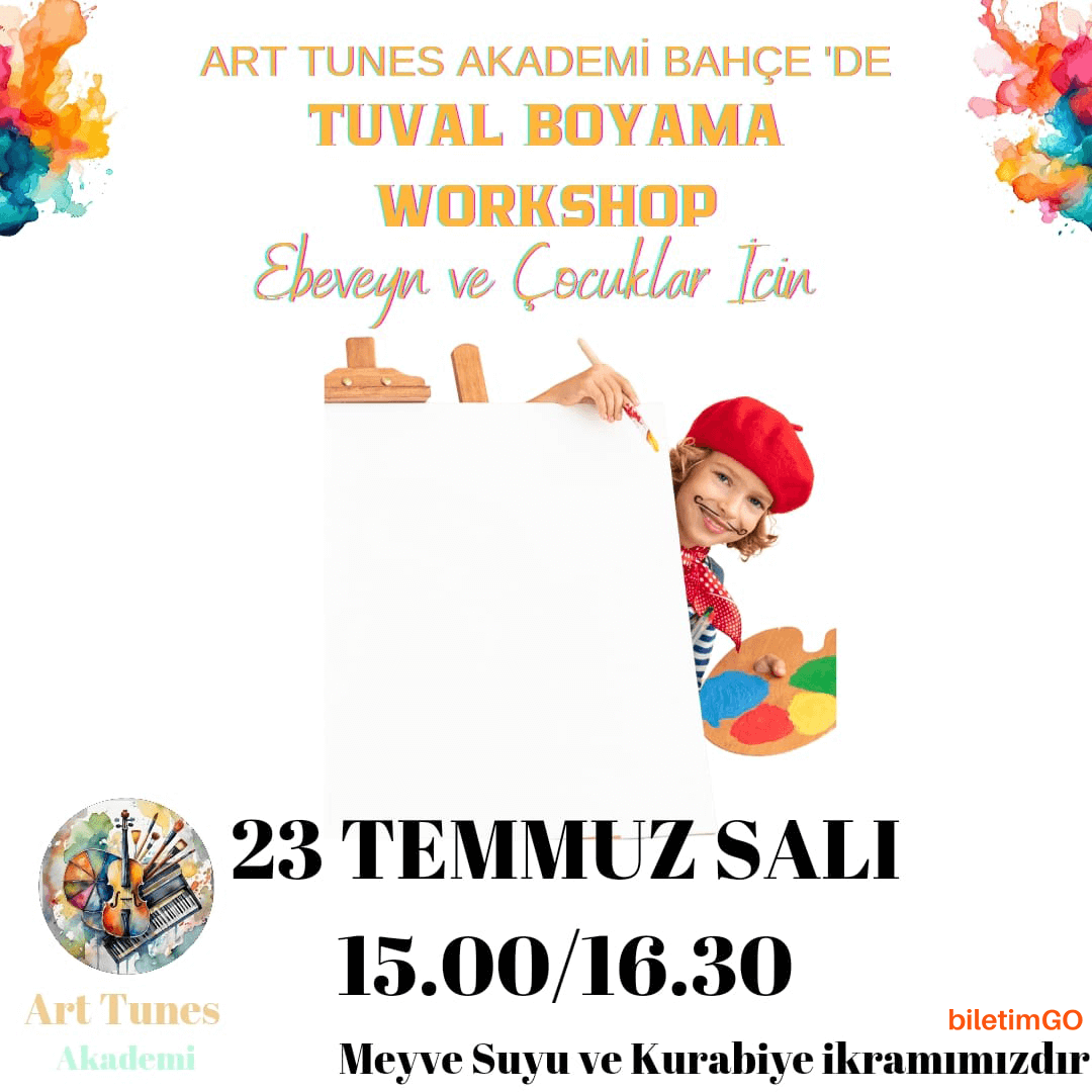 Meyve Suyu ve Kurabiye Eşliğinde Tuval Boyama Workshop