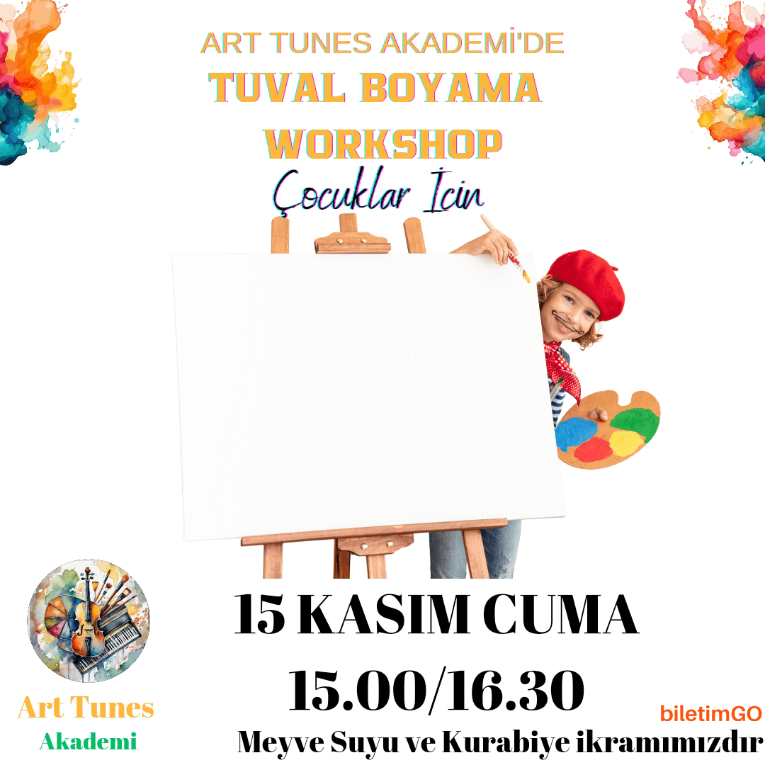 Meyve Suyu ve Kurabiye Eşliğinde Tuval Boyama Workshop