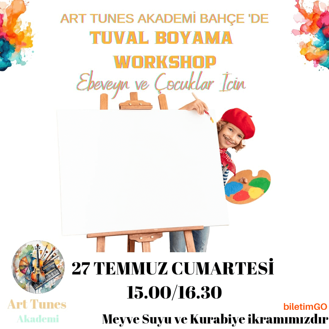 Meyve Suyu ve Kurabiye Eşliğinde Tuval Boyama Workshop