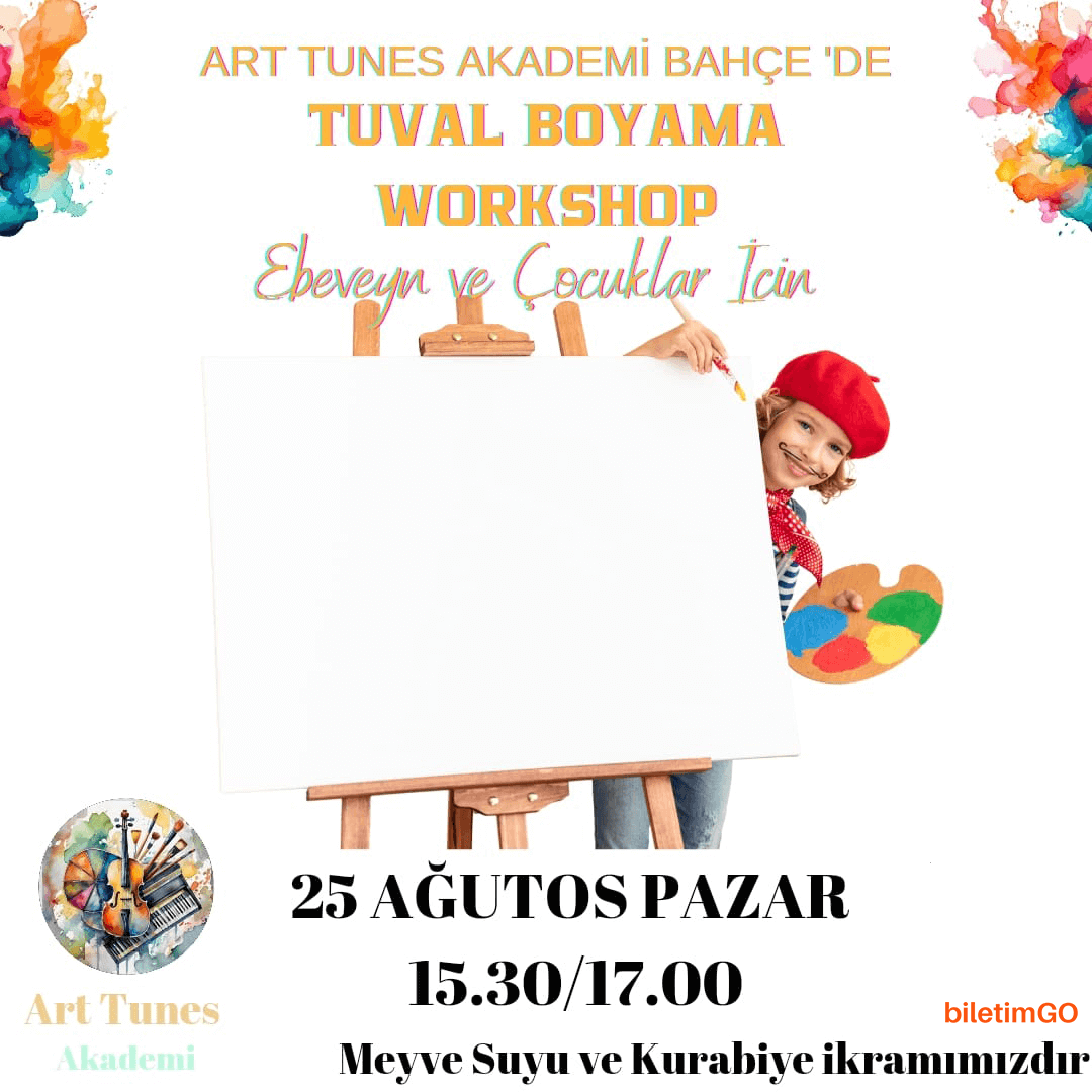 Meyve Suyu ve Kurabiye Eşliğinde Tuval Boyama Workshop