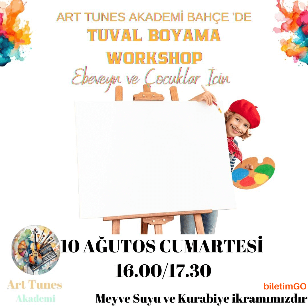 Meyve Suyu ve Kurabiye Eşliğinde Tuval Boyama Workshop