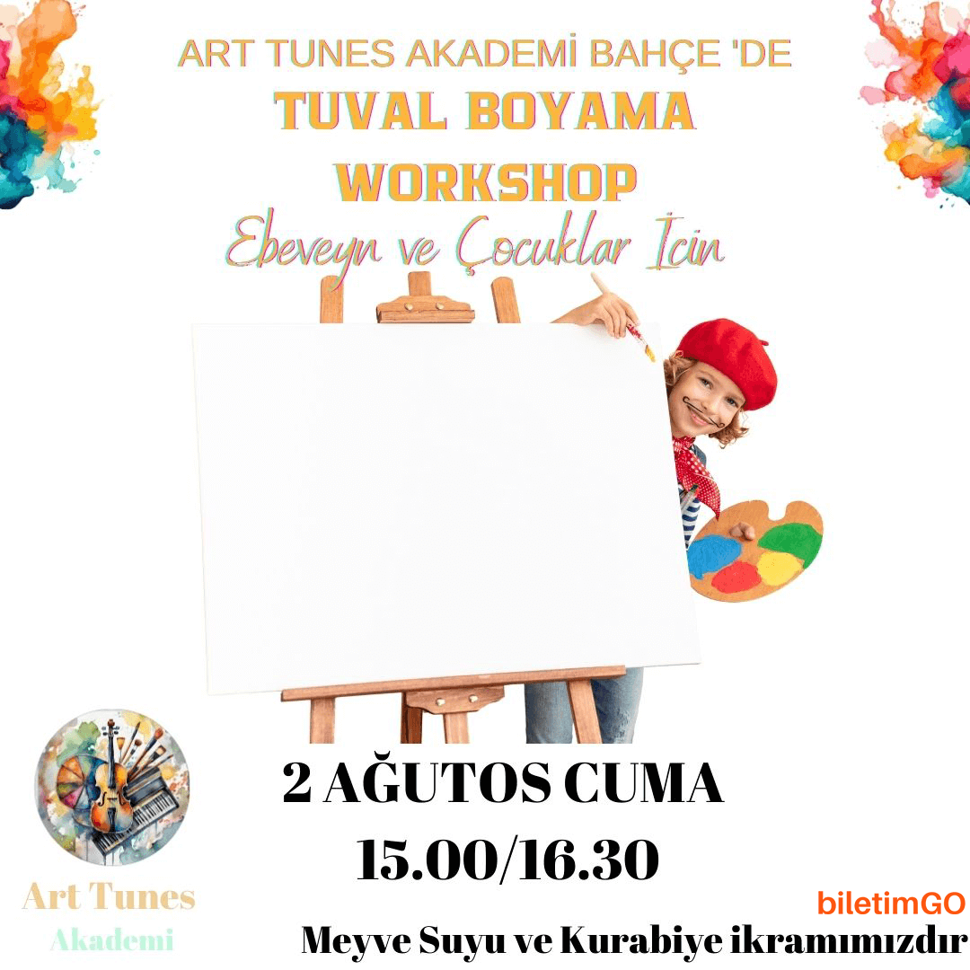 Meyve Suyu ve Kurabiye Eşliğinde Tuval Boyama Workshop