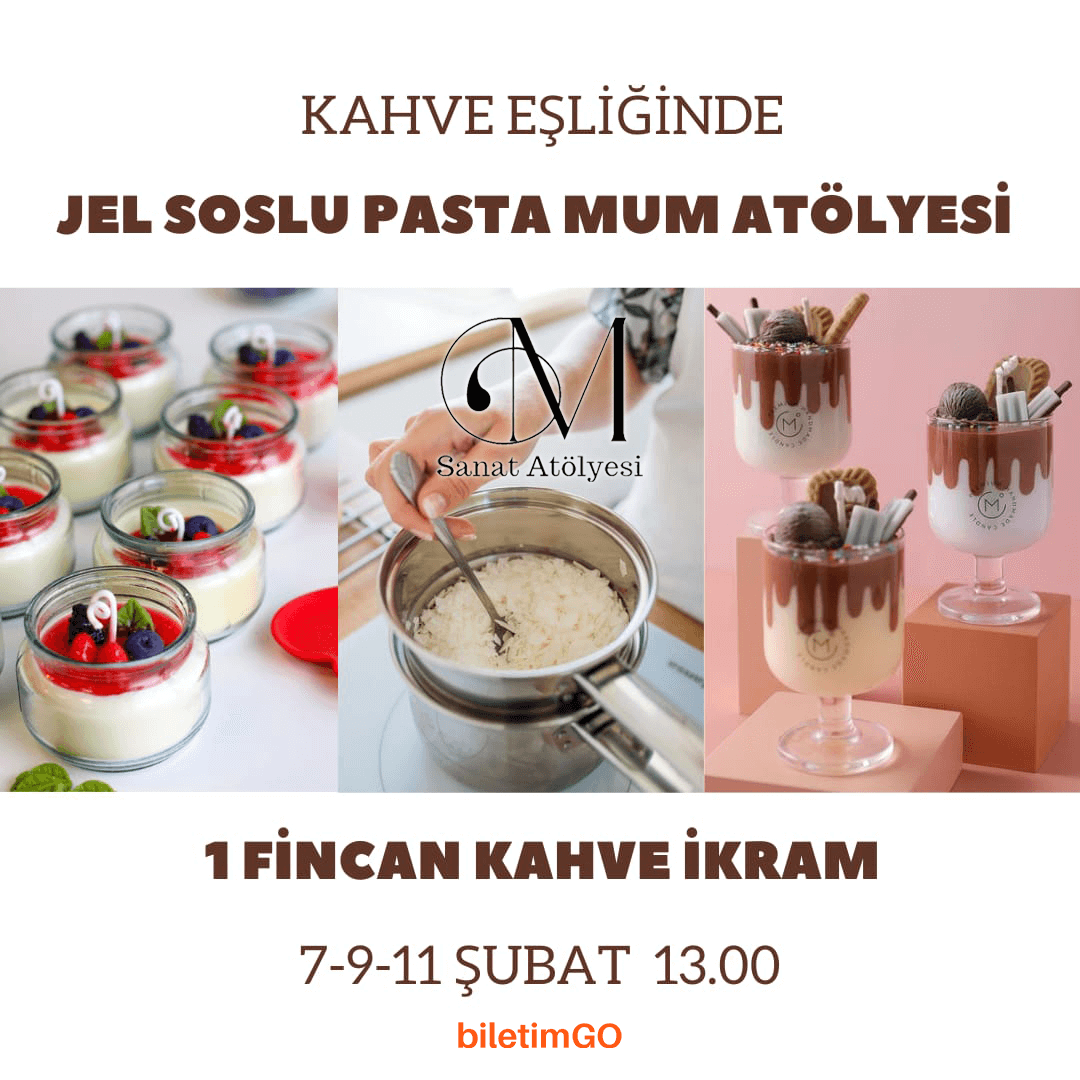 Mondrian Kahve Eşliğinde Jel Soslu Pasta Mum Atölyesi